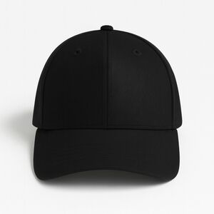 Black Structured Baseball Cap – Blank Adjustable Hat – High-Quality Plain Cap fo